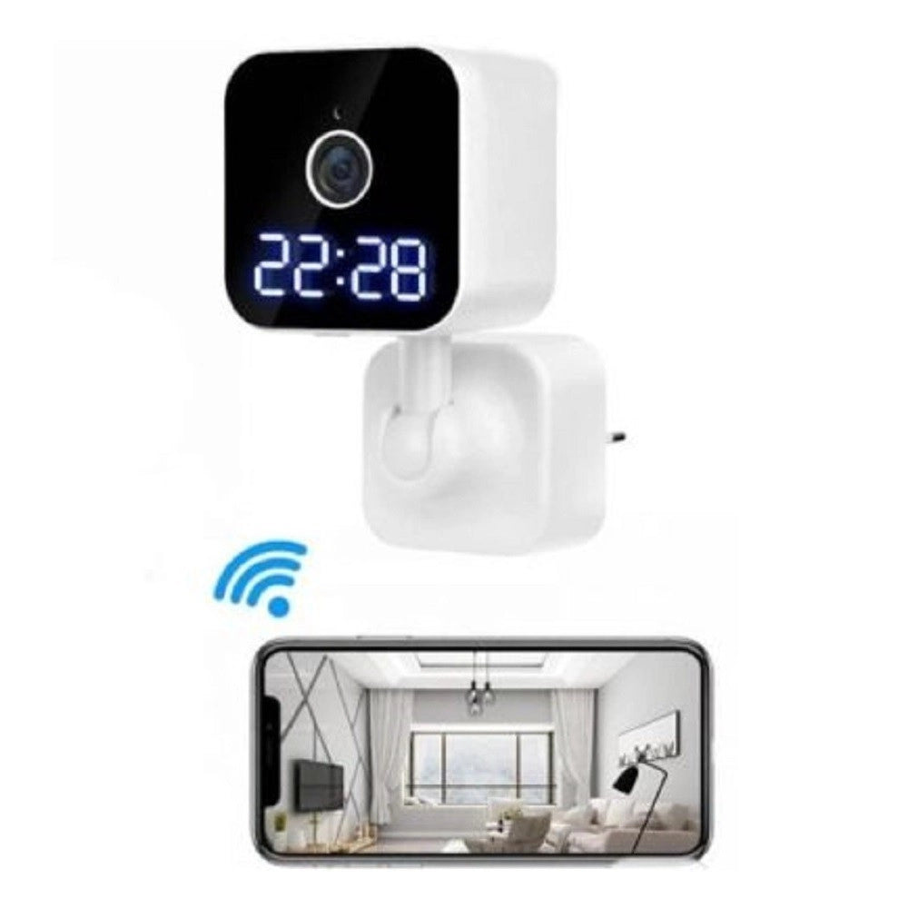Trade Shop - Fotocamera Hd 1080p Wifi Sicurezza Ip Home Cam Visione Notturna Orologio Q-sx909 -