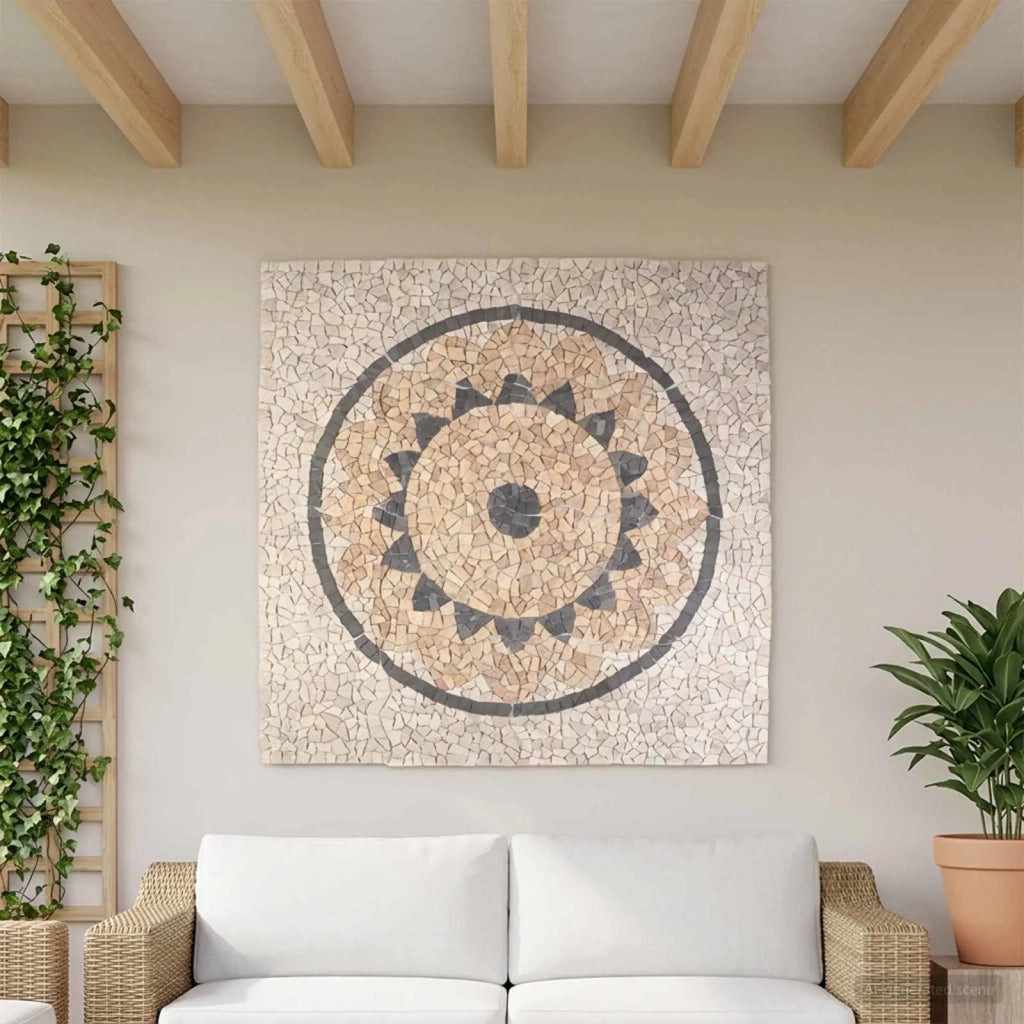 Piastrelle Mosaic con Motivo Girasole Multicolore 120 x 120 cm 42033520