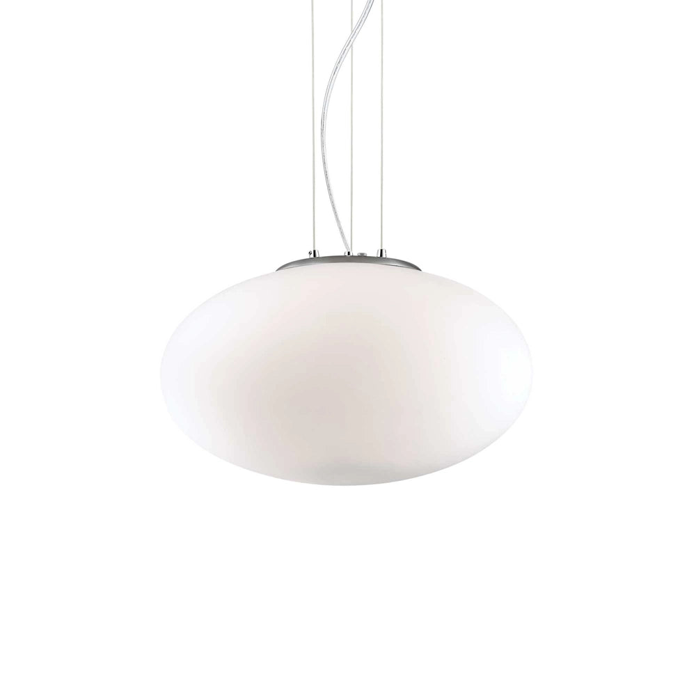 Sospensione Moderna Candy Vetro Bianco 1 Luce E27 D40Cm