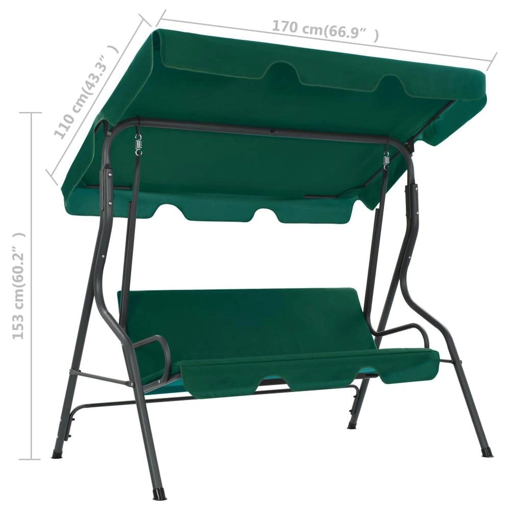 Green Hollywood Swing Set, 170x110x153 Cm, Fabric