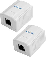 Doppio Cassette di Rete a 10 Gbit/s CAT 6A S/FTP RJ45 Whitest