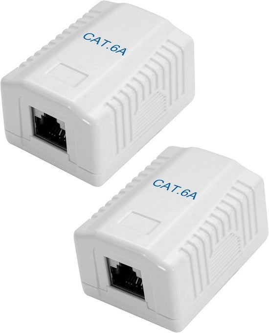 Doppio Cassette di Rete a 10 Gbit/s CAT 6A S/FTP RJ45 Whitest