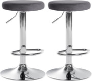 2er Set Barhocker Ponte Samt chrom