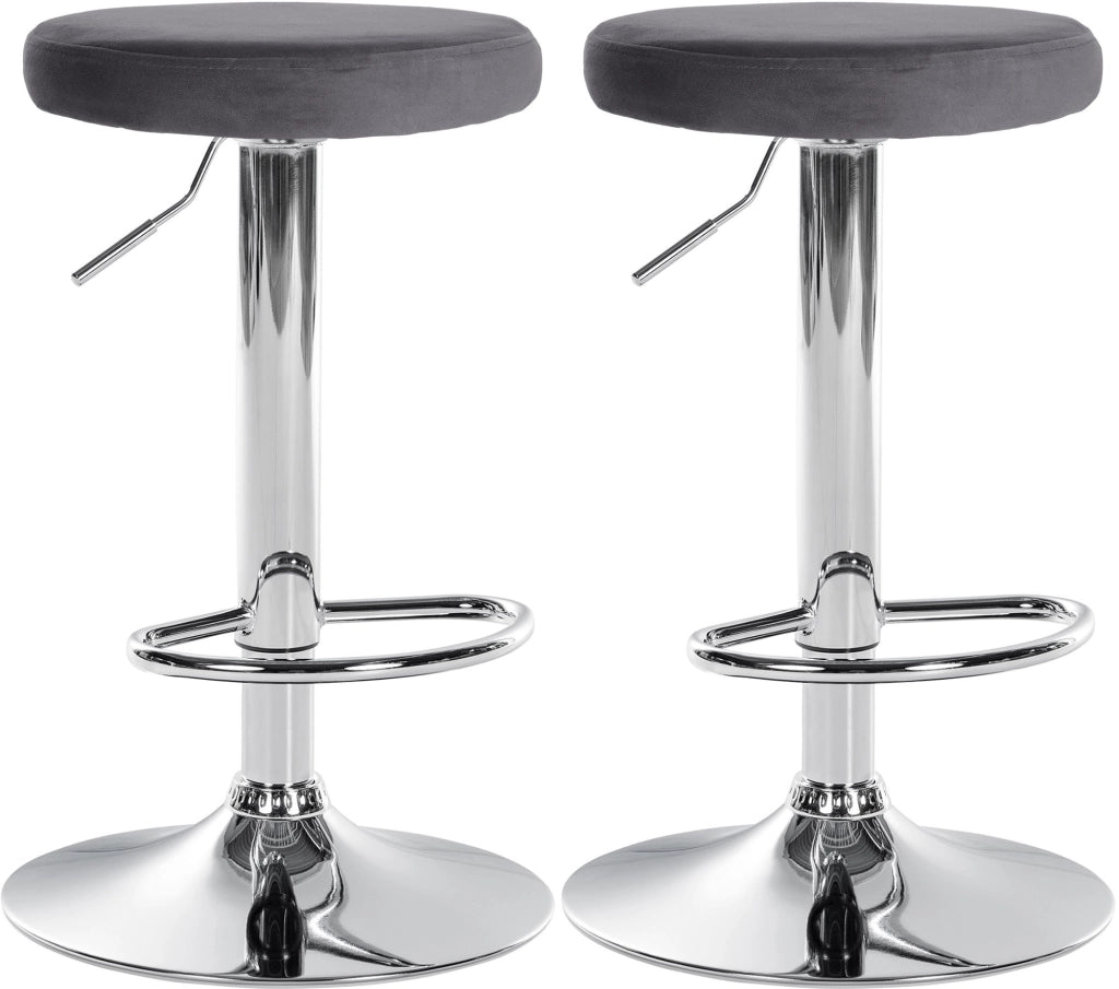 2er Set Barhocker Ponte Samt chrom
