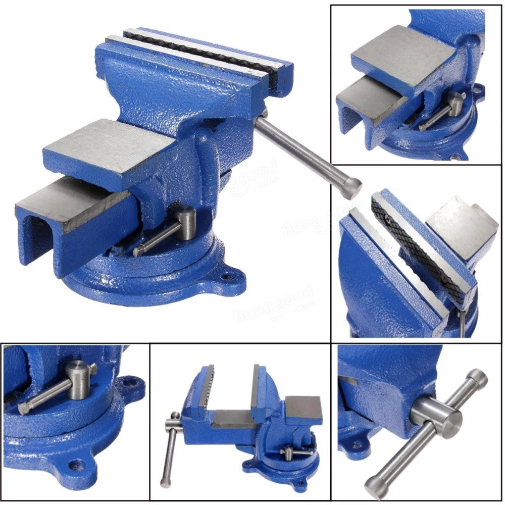 Trade Shop - Morsa Da Banco Girevole 5" 125 Mm Incudine Professionale In Ghisa E Acciaio -