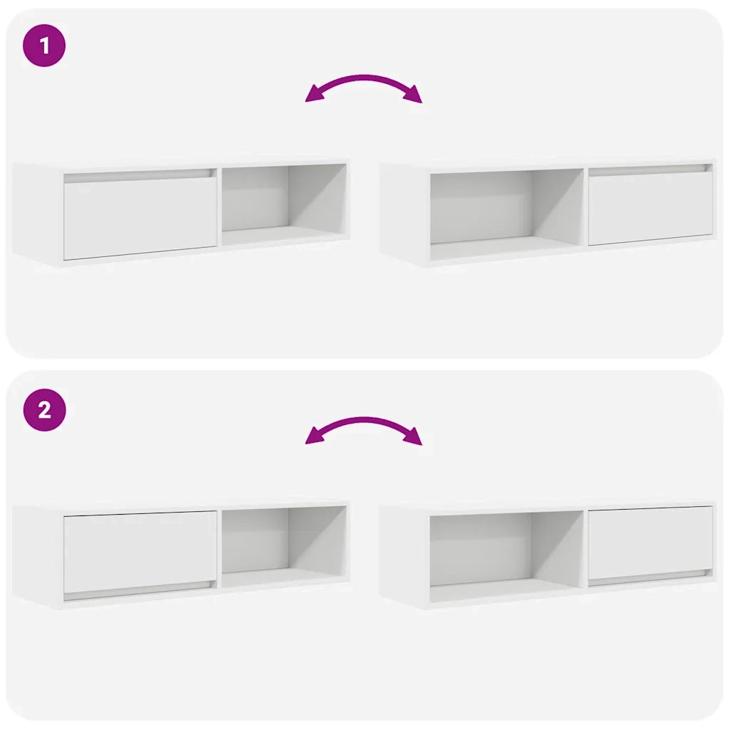 Mobile Porta TV Bianco 100x31x25,5 cm in Legno Multistrato 861472