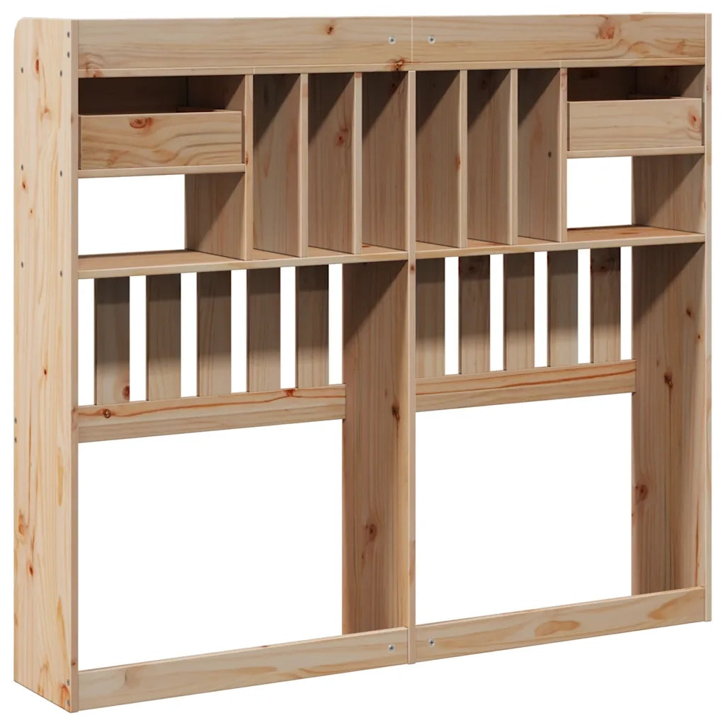 Testiera con Ripiani-Testata contenitore 135 cm in Legno Massello di Pino 690518