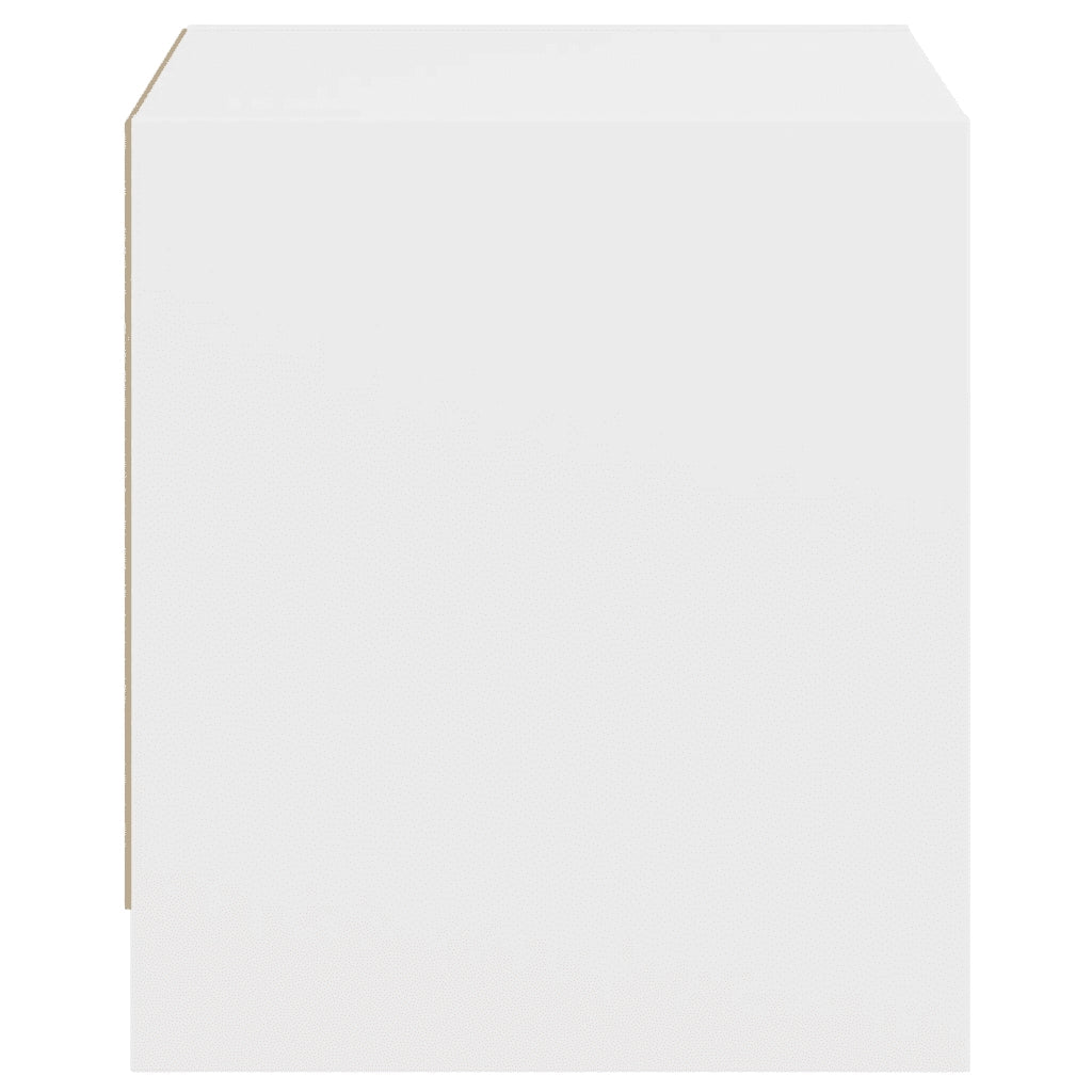 Comodini con Ante in Vetro 2pz-Set di 2 Tavolino da notte Bianco 35x37x42 cm