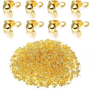 Confezione di 600 pezzi di chiusure a parellelo in acciaio inossidabile con doppio goccio, chiusure a catena, chiusure per gioielli, chiusure a cerniera clamshell, durature e resistenti