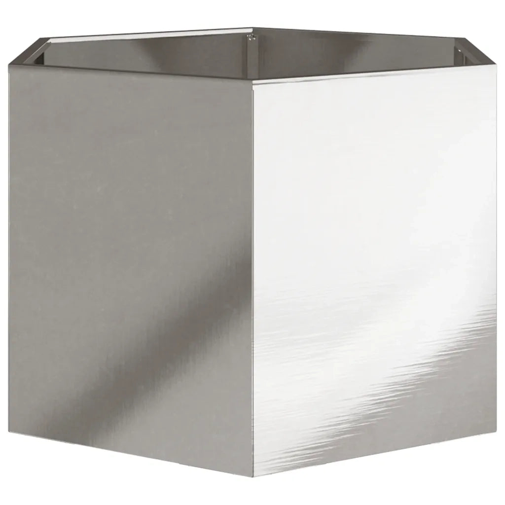 Fioriera da Giardino Esagono 69x60x45 cm in Acciaio Inox