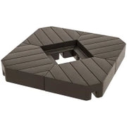 Set di 4 Pesi Zavorra Quadrati per Ombrelloni con Base a Croce, da Riempire d'Acqua o di Sabbia fino a 60/80 kg, Marrone
