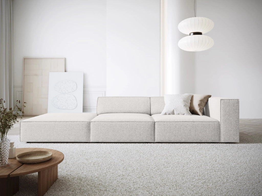 Cosmopolitan Design - Divano sinistro "Arendal" 4 posti in ciniglia grigio chiaro 