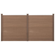 Recinzione frangivento e per la privacy in legno composito marrone (WPC) 183 x 357 cm 03_0001445