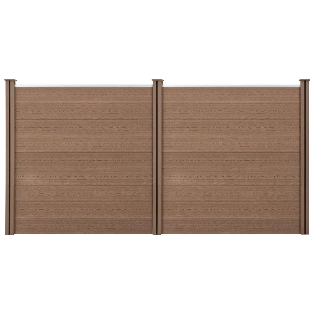 Recinzione frangivento e per la privacy in legno composito marrone (WPC) 183 x 357 cm 03_0001445