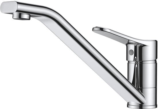 Cranio in Acciaio Inox, Rubinetto da Cucina con Lame in Cromo, Rubinetto a Sfera con Alta Colonna da Cucina, 360° Rotativo, Rubinetto da Cucina a Unico Movimento per 1 Fessura