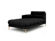 Cosmopolitan Design - Chaise longue sinistra "Bali" in tessuto strutturato nero 