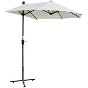 Ombrellone Semicircolare 200x190x240 cm Tettuccio Anti UV Crema