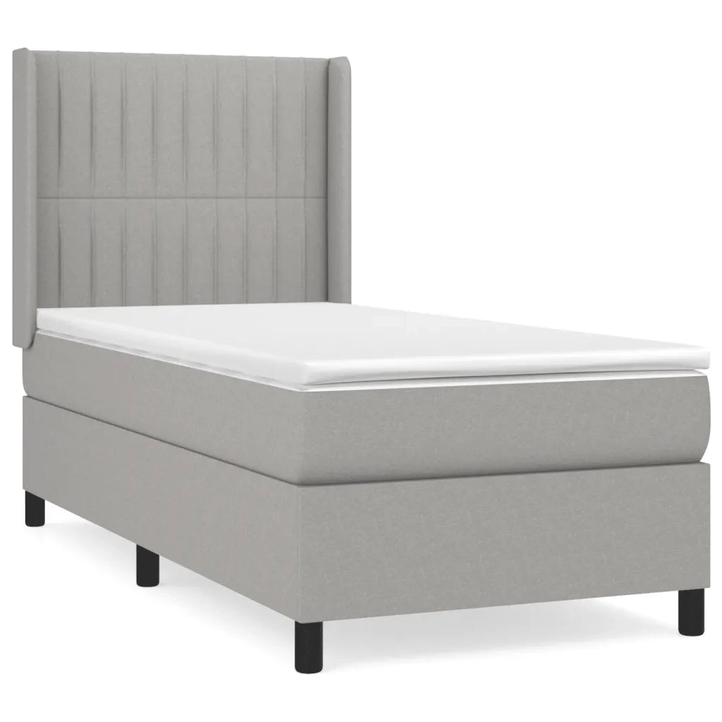 Giroletto a Molle con Materasso Grigio Chiaro 90x190 cm Tessuto 3131553