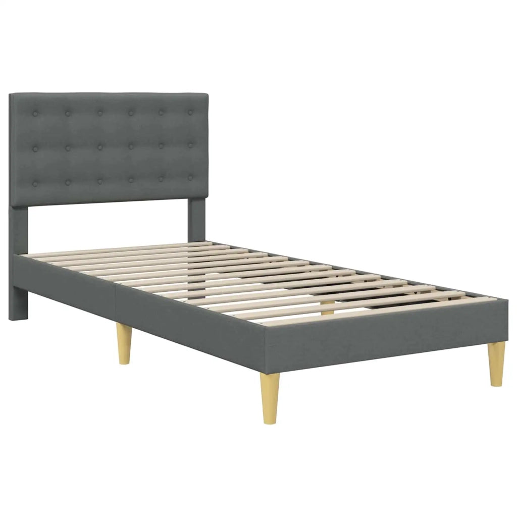Struttura del letto Grigio Scuro 90 x 190 cm Tessuto 3414684