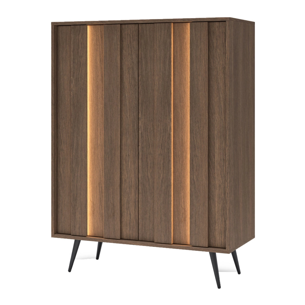 Madia Hafano, Credenza 2 Ripiani, 94x40x126h cm Marrone Noce