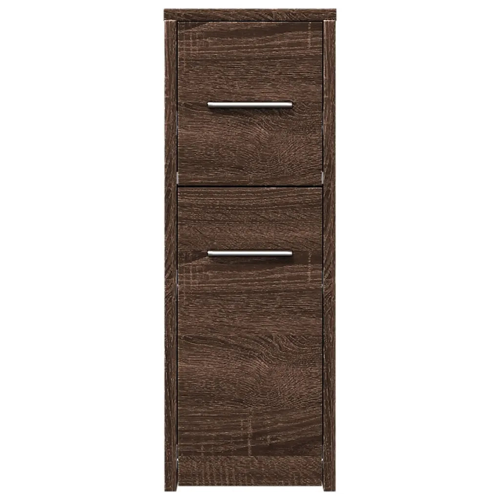 Armadietto da Bagno Stretto con Ruote Rovere Marrone Truciolato 855283
