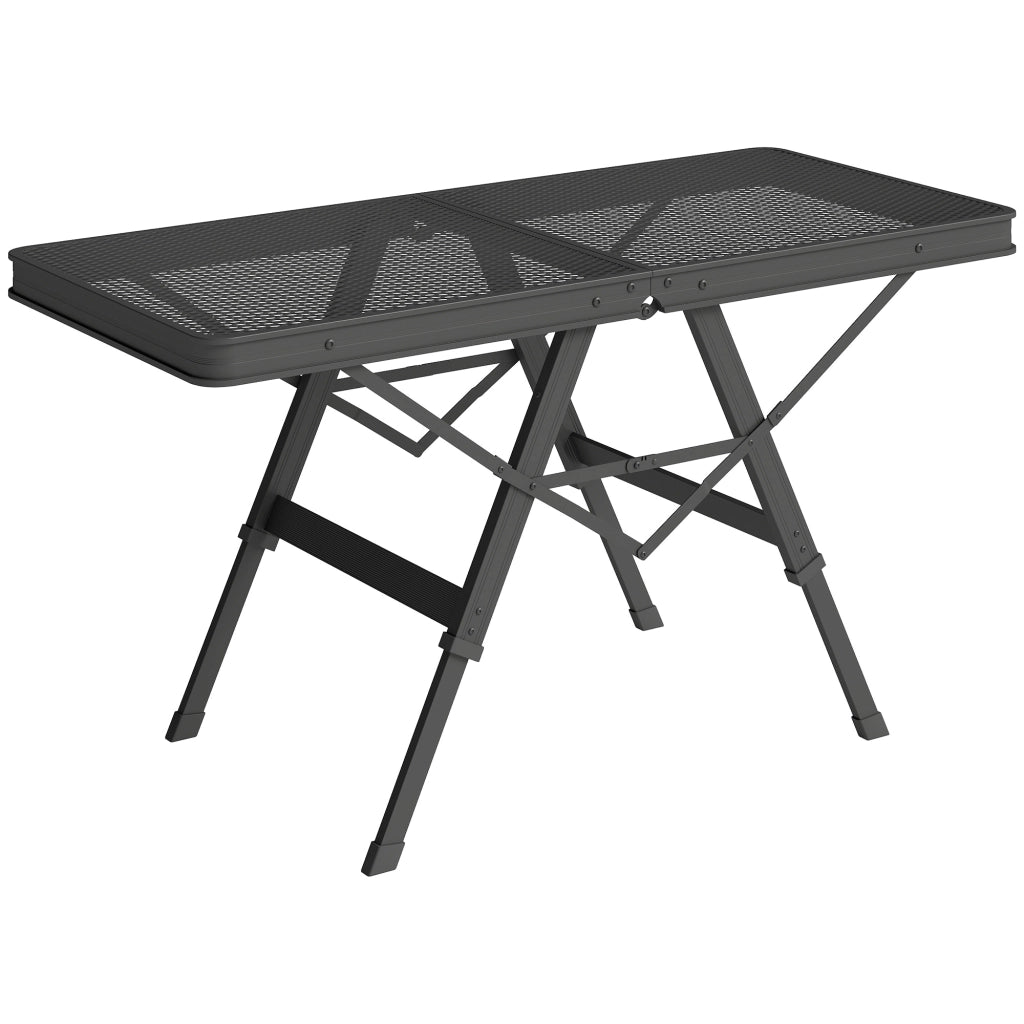 Tavolo pieghevole in alluminio ¨C zephmum ¨C regolabile in altezza con griglia in metallo