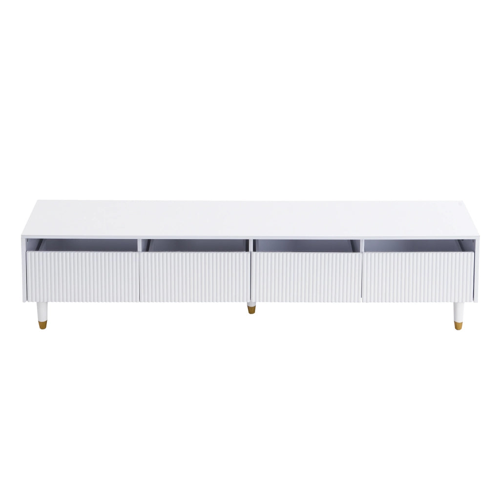 Mobile TV bianco 178 cm con 4 cassetti in MDF e acrilico