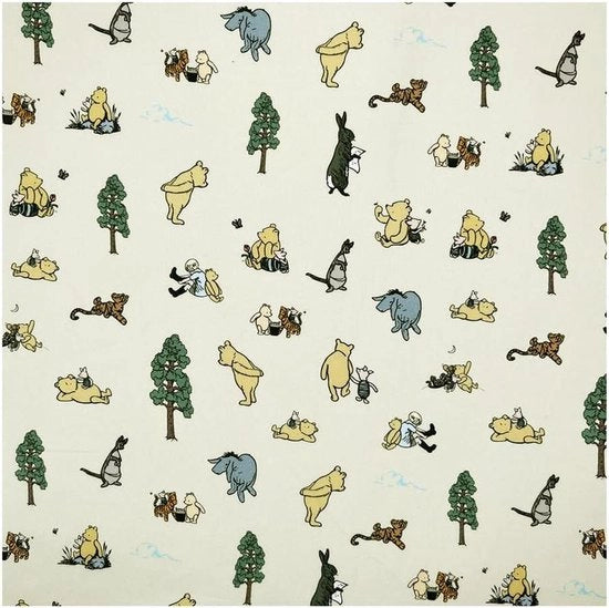 Tessuto Premium in Cotone con Design Winnie & Friends - Tessuto per Broderie e Patchwork - 1 x 112 m - Leggero e Resistente