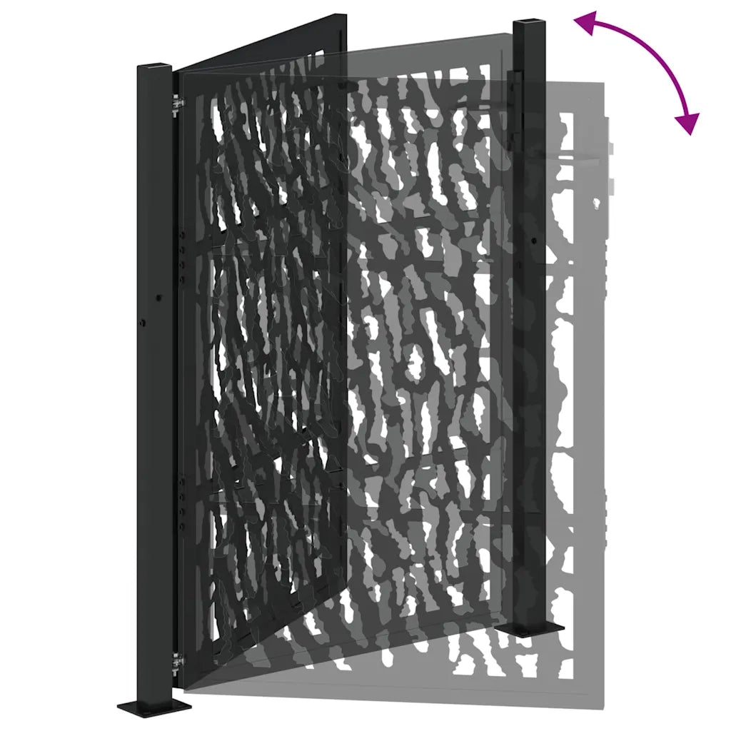 Cancello da giardino nero 100x125 cm in acciaio con design a traliccio 4100980