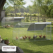 Chicken Cage, Silver, 400 X 200 X 198.5 Cm, Galvanized Steel