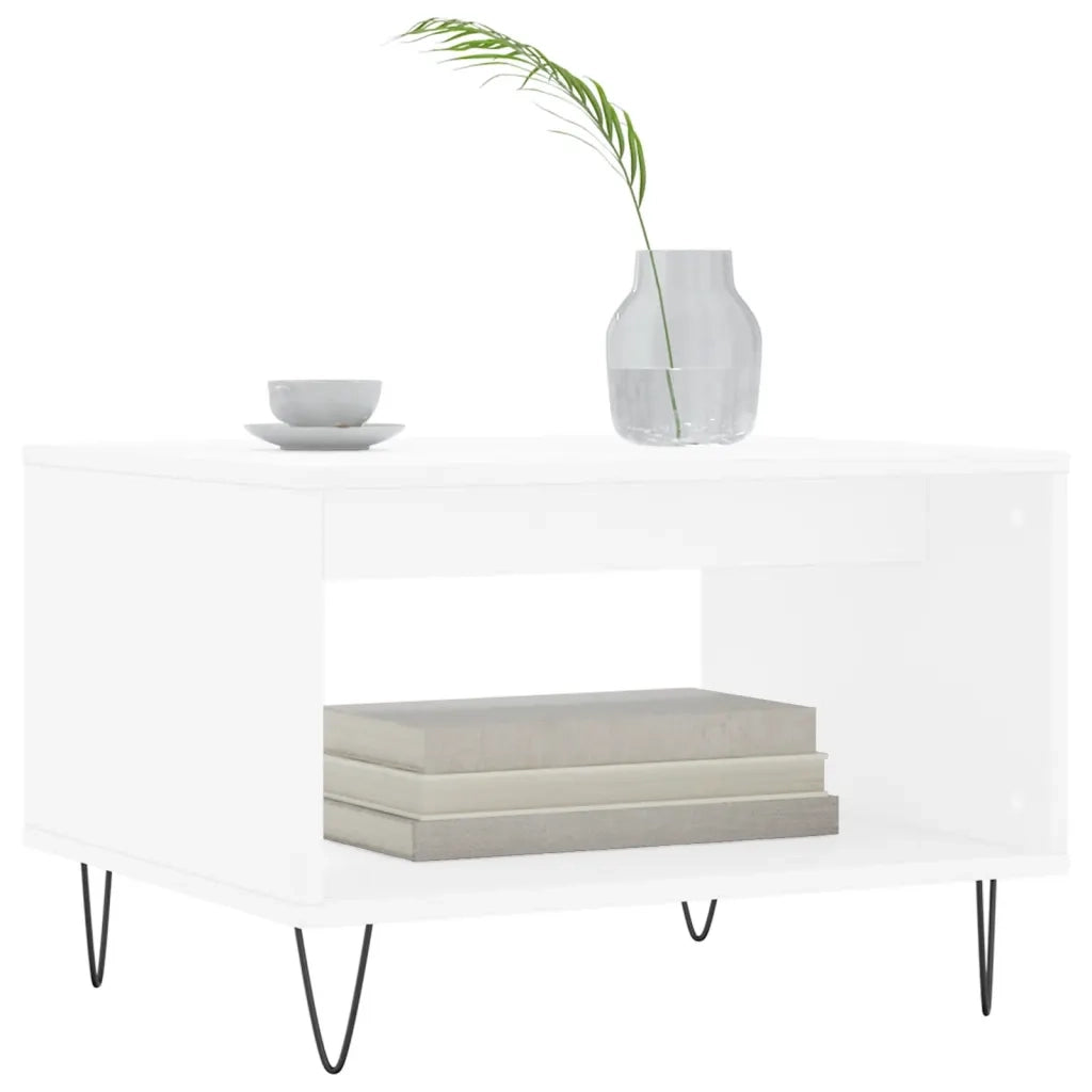Tavolino da salotto | Tavolino da caff¨¨ | Tavolino da Soggiorno Bianco 60x50x40 cm in Legno Multistrato