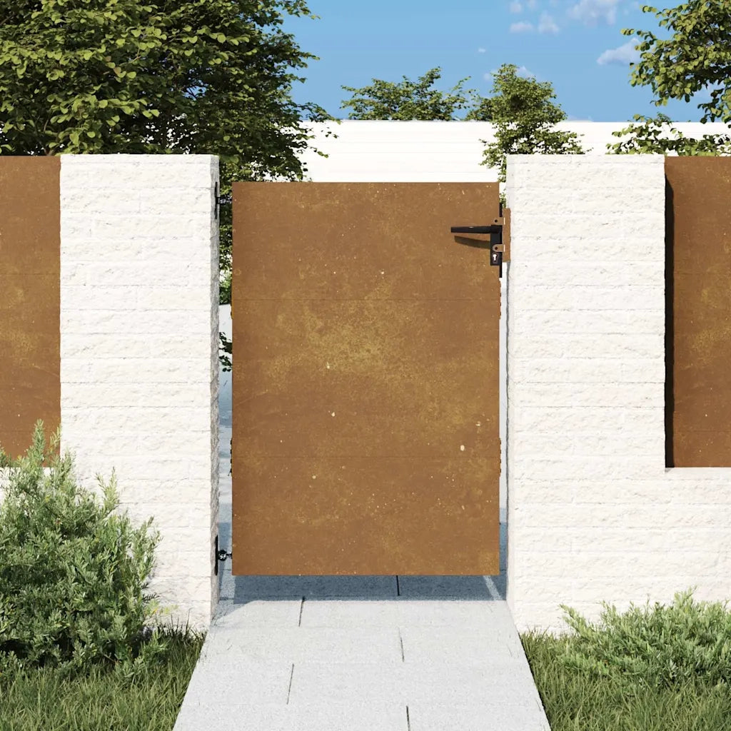 Cancello da giardino 85x125 cm in acciaio Corten 153258