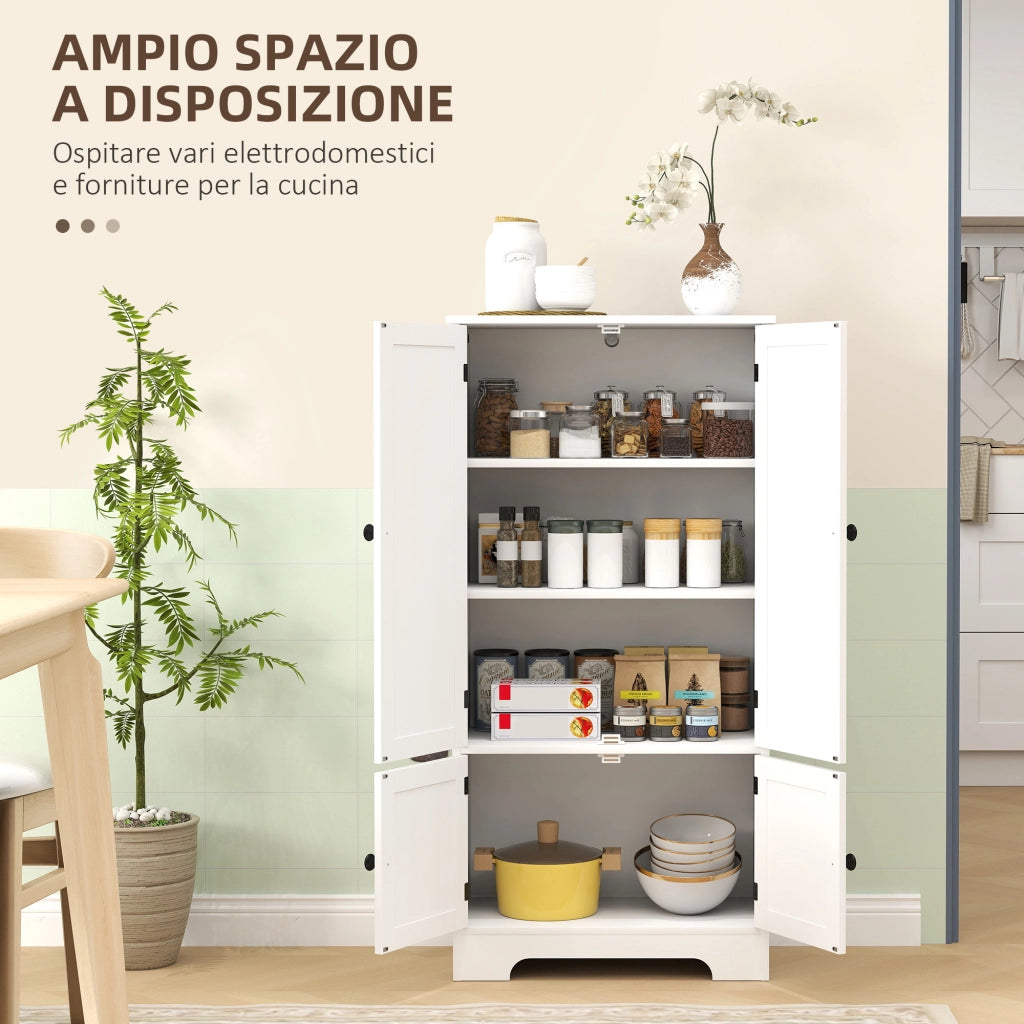 Credenza Cucina 58,2x30x123 cm con 2 Armadietti in MDF Bianco