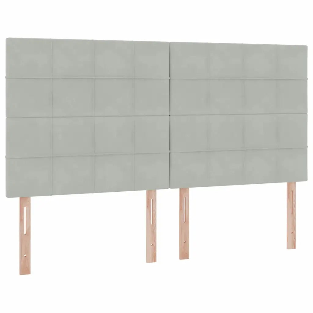 Letto con contenitore e LED Grigio chiaro 180 x 200 cm Velluto 3372681