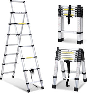 Ladder Telescopica - Ladder a Volo - Altezza di Lavoro - Alluminio - Adatto per Uso Privato e Professionale - Ladder a Volo - Massimo Carico 150 kg