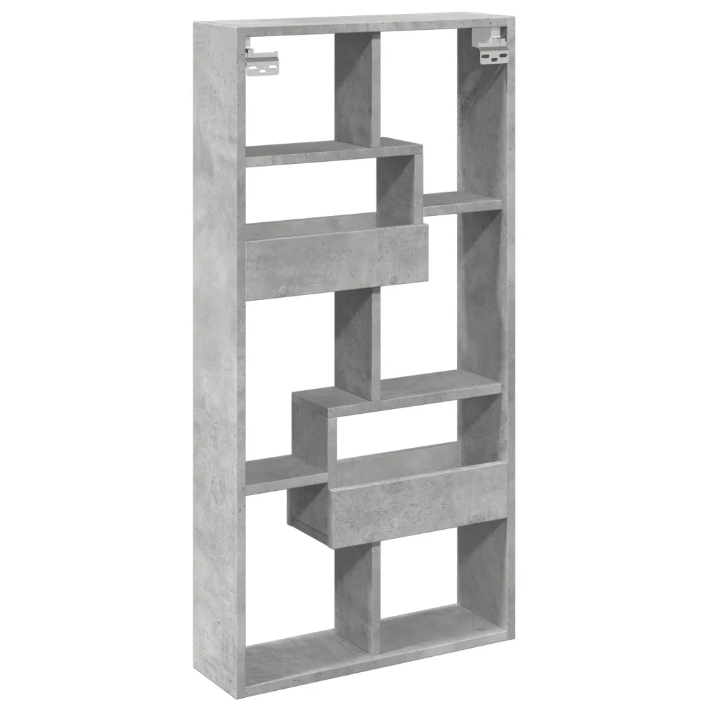 Armadietto a Muro | Mobile a Parete Grigio Cemento 50x15x100 cm in Truciolato