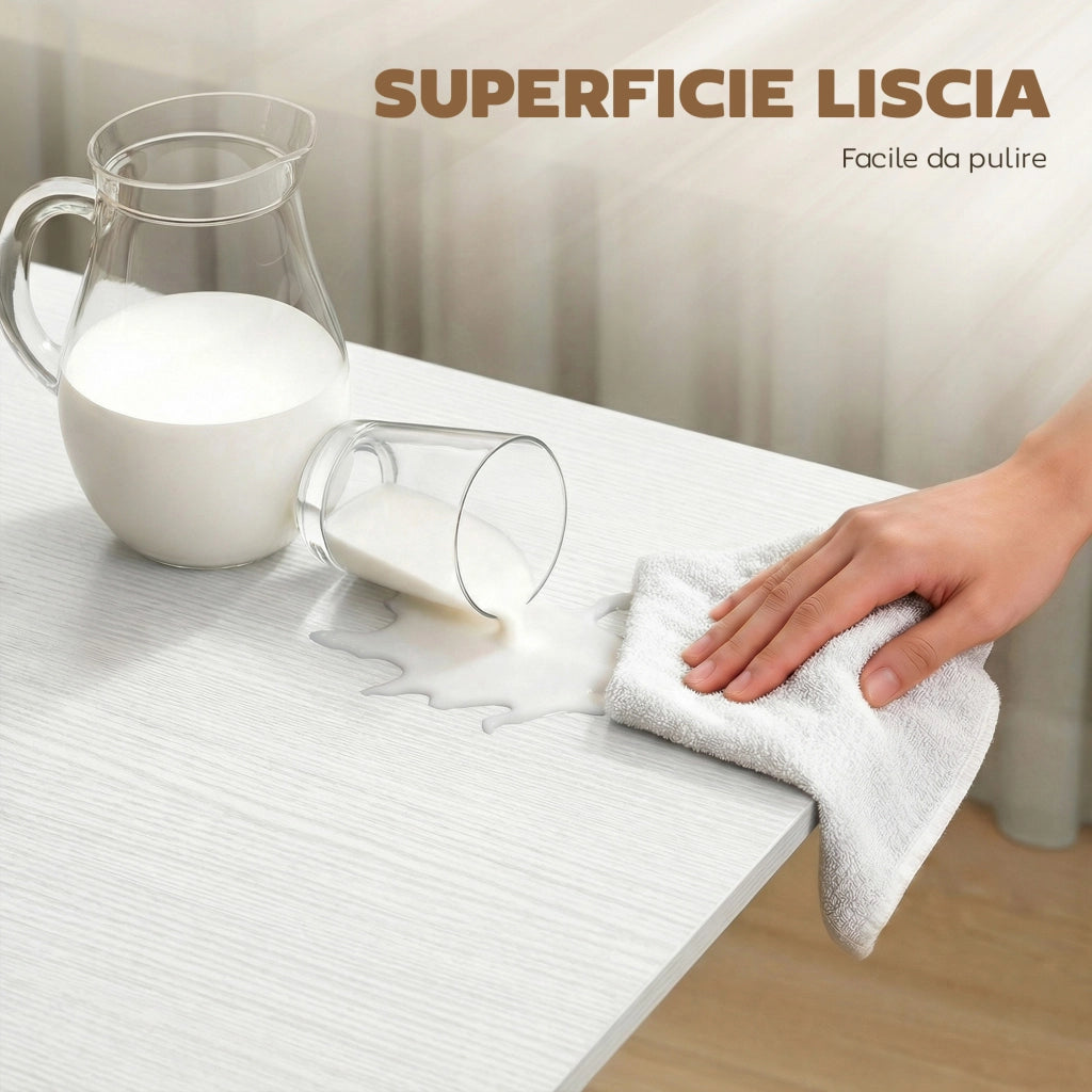 Tavolo Pieghevole Allungabile per 4-6 Persone ¨C Zephmum ¨C Bianco Legno 120x80x73 cm