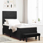 Letto a molle con materasso Nero 80 x 200 cm Velluto
