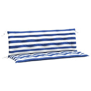 Cuscini Panca Giardino 2 pz | Cuscini per sedie Righe Bianche Blu 150x50x7cm Tessuto