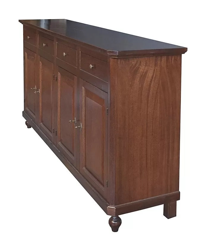 Madia credenza in legno napoletana 4 ante tinta noce 196x43x98 (510) - Mobili 2G