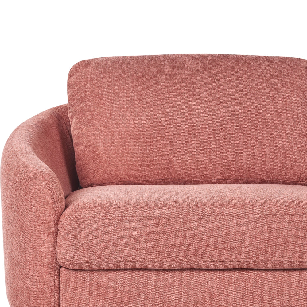 Divano 3 posti in tessuto rosa con piedi dorati curve morbide stile glamour elegante soggiorno