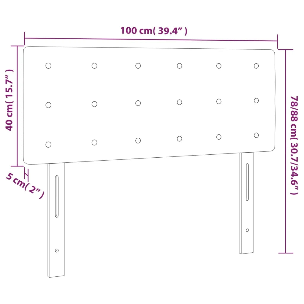 Testiera-Testata Decorativa Grigio Scuro 100x5x78/88 cm in Tessuto 672997