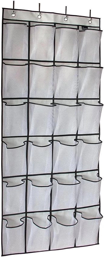 Organizzatore appeso per la conservazione delle scarpe con 24 tasche a maglia - Borsa di stoccaggio per la porta - Adatto per armadi - Scarpa appeso pratico