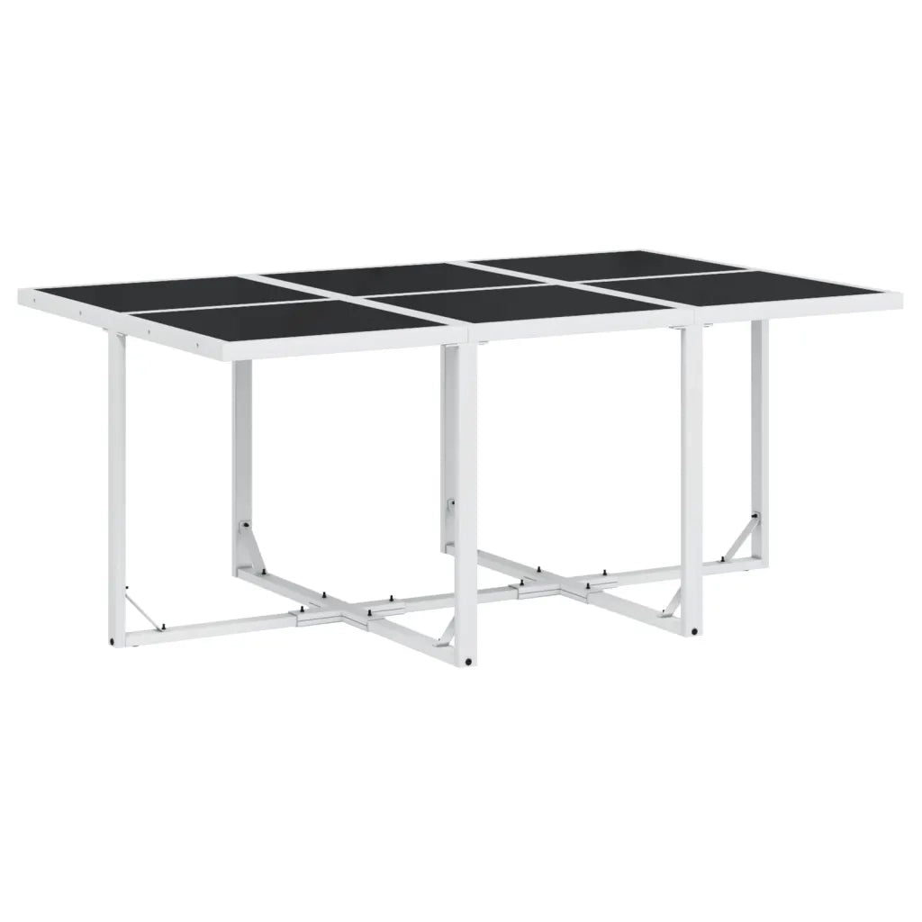 vidaXL Set da Pranzo da Giardino 11 pz con Cuscini Bianco in Textilene