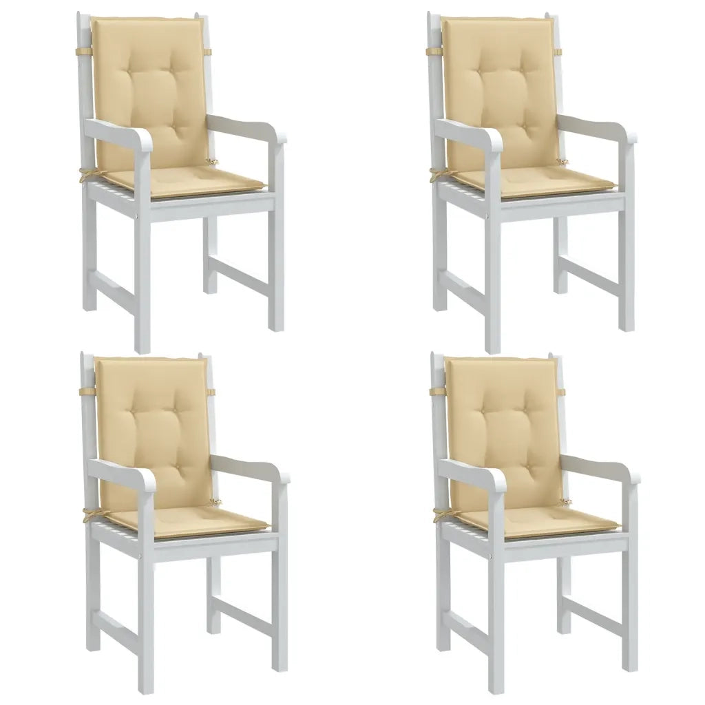 Cuscini Sedia Schiena Bassa 4 pz Beige MÃ©lange 100x50x4 Tessuto
