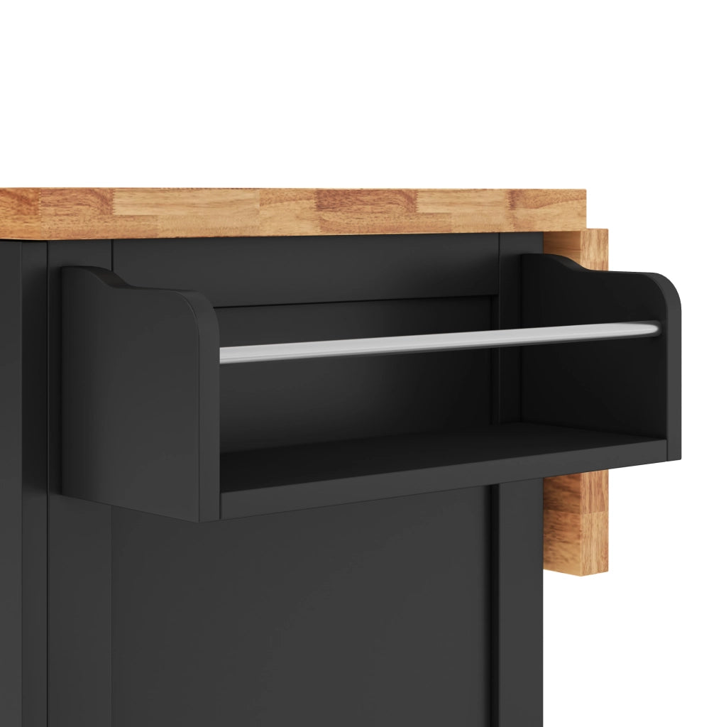 Isola cucina mobile con piano pieghevole e cassetti