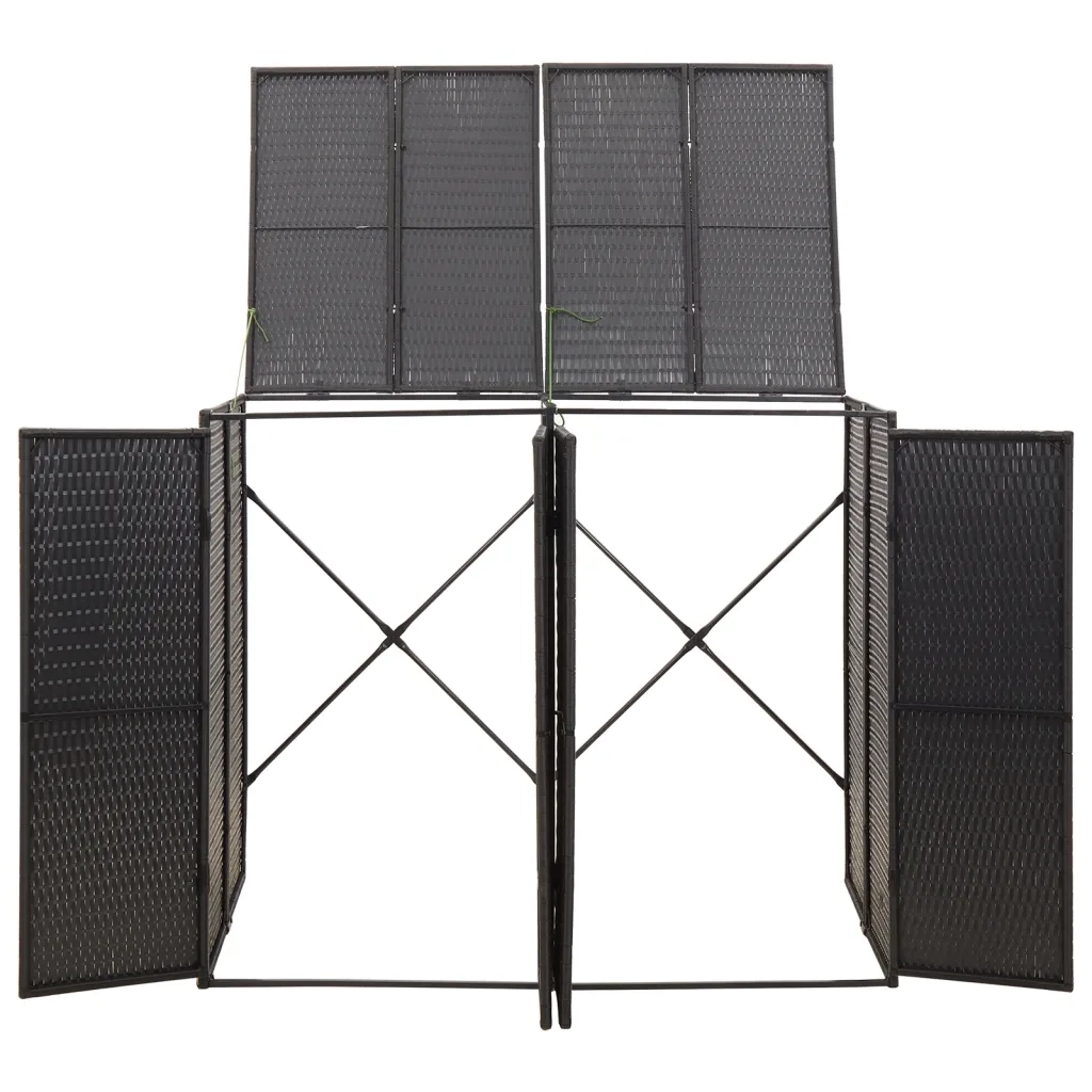 Copribidone Doppio Nero 140x80x117 cm in Polyrattan 319861