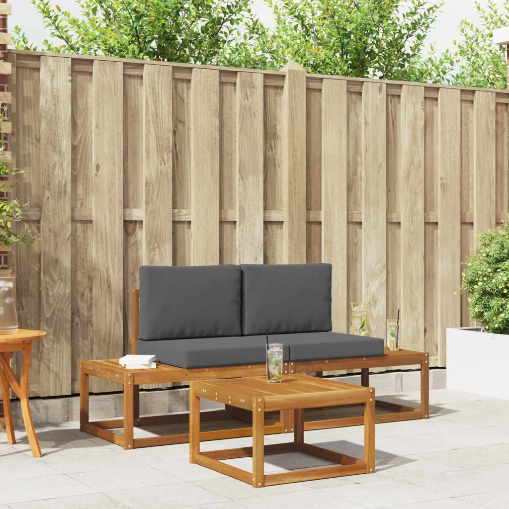 Set di divani da esterno con cuscino 3 pcs Naturale