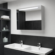 Armadietto Bagno con Specchio e LED 88x13x62 cm 285121