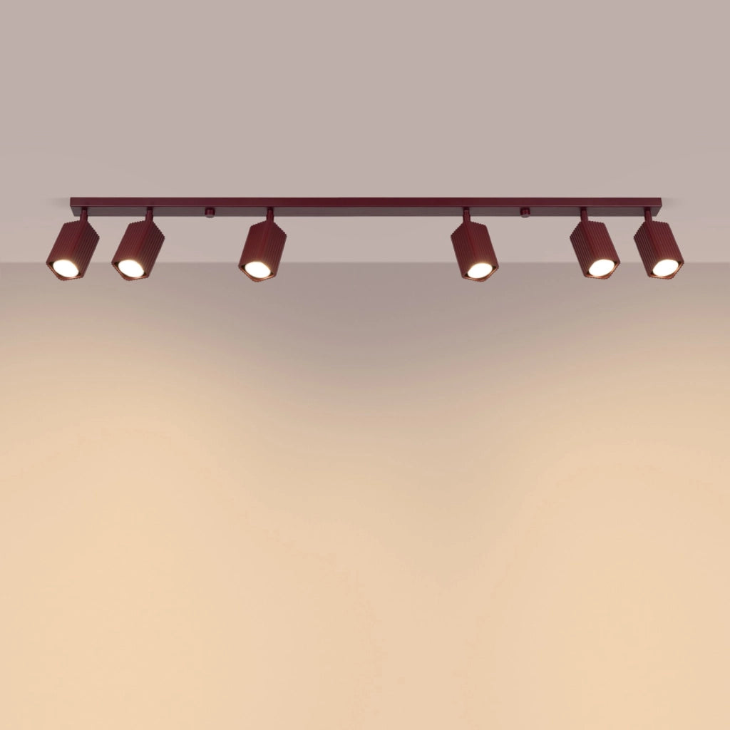 Plafoniera RAYO 6L bordeaux